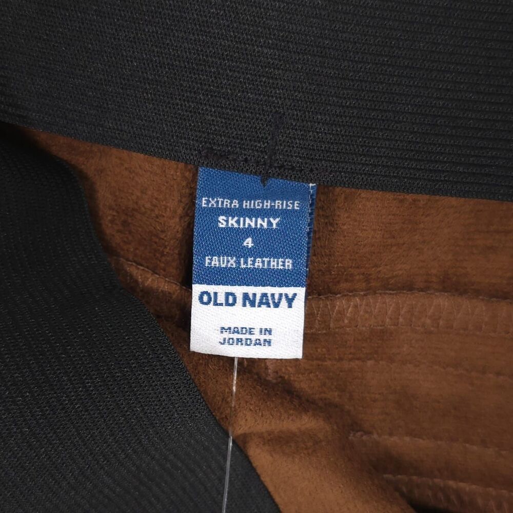 OLD NAVY Womens New Pants 4 Faux Leather Extra High Rise Skinny Brown - Picture 12 of 12